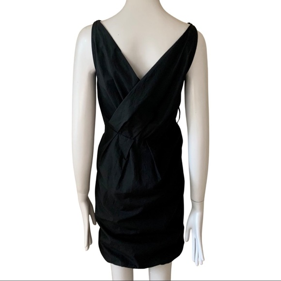 MARC JACOBS Bubble Hem Black Dress Cotton Poplin Sleeveless V-Neck LBD Size 4 - Picture 13 of 16